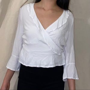 Petite Tie Wrap Blouse